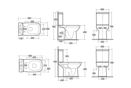 Vaso monoblocco scarico a muro Rak Origin
