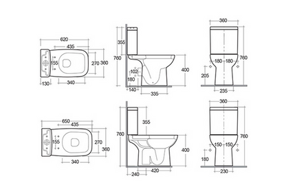 Vaso monoblocco scarico a muro Rak Origin