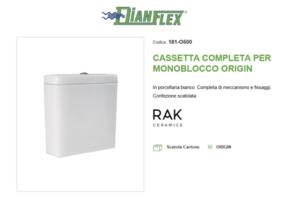 Cassetta completa per monoblocco Origin Rak