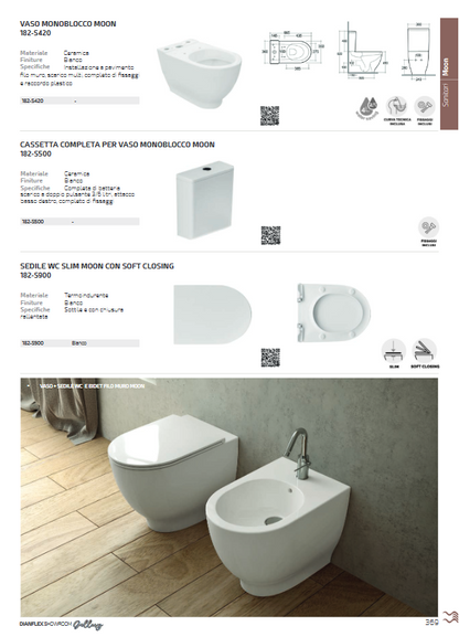 Lavabo monoforo L. 65 cm Rak Moon