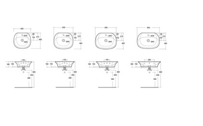 Lavabo monoforo L. 60 cm Rak Sensation