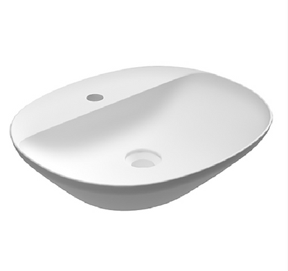 Lavabo da appoggio ovale (monoforo) 50x42 bianco Rak Variant