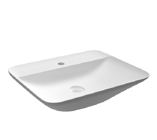 Lavabo da appoggio rettangolare (monoforo) 55x42 Bianco Rak Variant