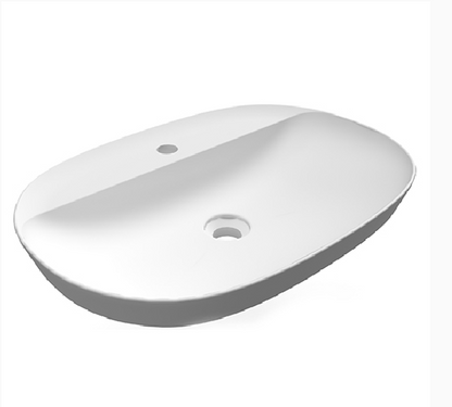 Lavabo ad incasso ovale allungato monoforo 60x42 bianco Rak Variant