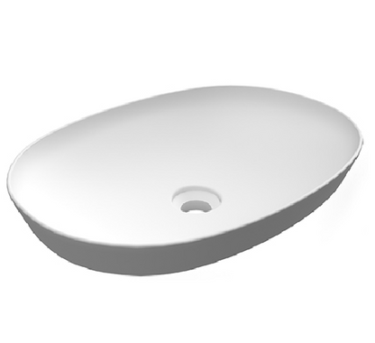 Lavabo ad incasso ovale senza foro 50x36 bianco