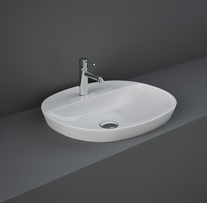 Lavabo ad incasso ovale monoforo 50x42 bianco Rak Variant