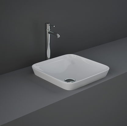 Lavabo da incasso quadrato senza foro 36x36 bianco Rak Variant