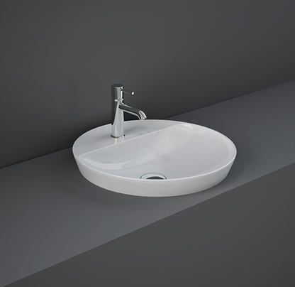 Lavabo ad incasso tondo monoforo 42x42 bianco Rak Variant