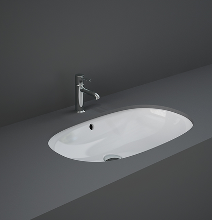 Lavabo sottopiano ovale allungato 65x41 bianco Rak Variant