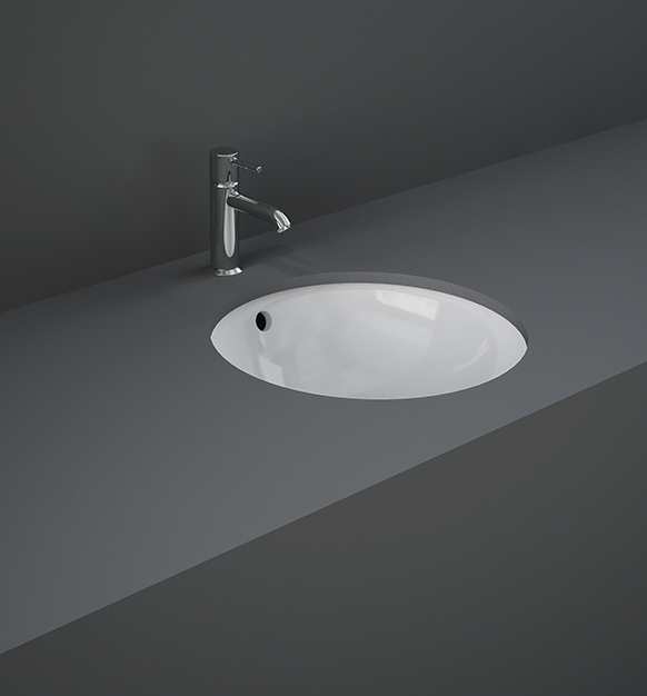 Lavabo sottopiano tondo 41x41 bianco Rak Variant