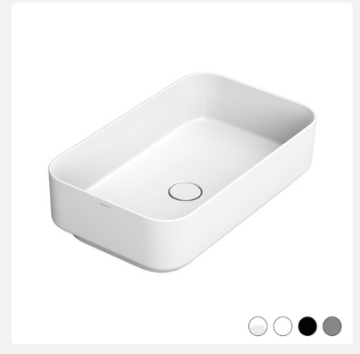 Lavabo da appoggio rettangolare 64x38 cm bianco Dolomite Noemi