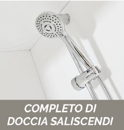 Cabina doccia multifunzione apertura 1 anta scorrevole 1 fissa 80x120 cm modello MEDIA 2.0