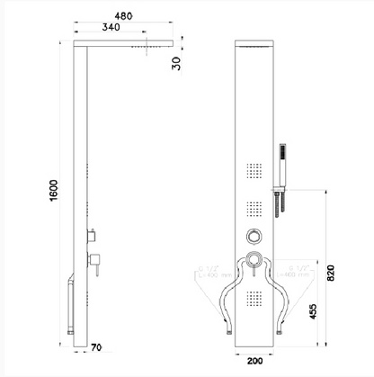 Parete attrezzata modello Manhattan plus c/miscelatore termostatico