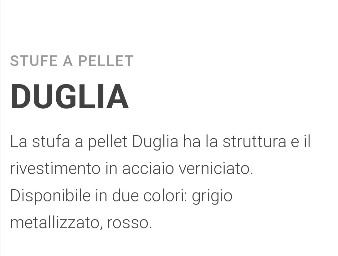 Duglia Stufa a Pellet Kw9 Caminetti Montegrappa