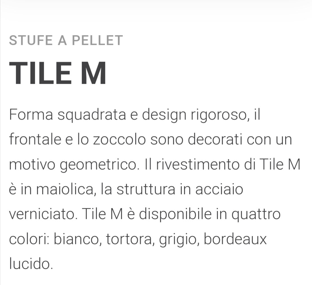 Tile MX16 Tortora Stufa a Pellet Caminetti Montegrappa