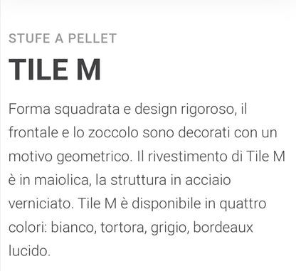 Tile MX16 Pellet Stove Caminetti Montegrappa