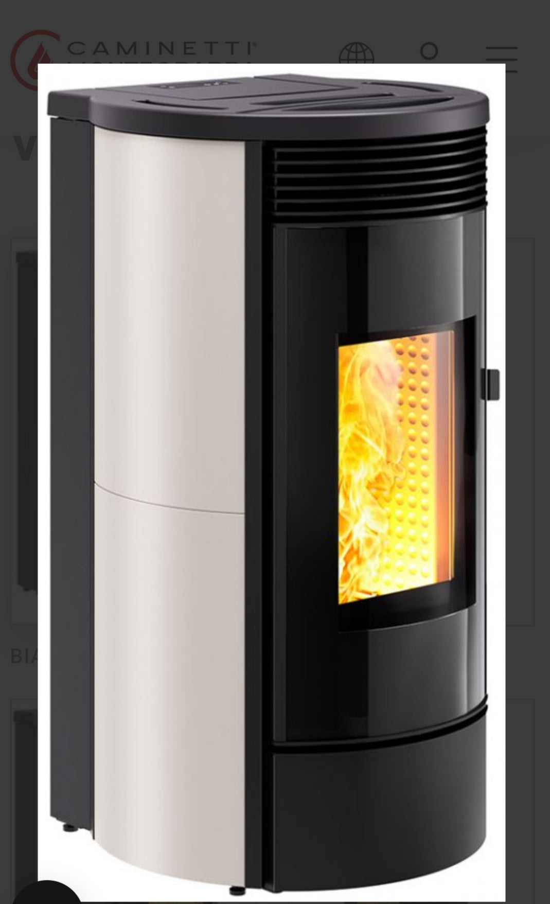 Marra Bianco MW24 Hydro Pellet Stove Caminetti Montegrappa