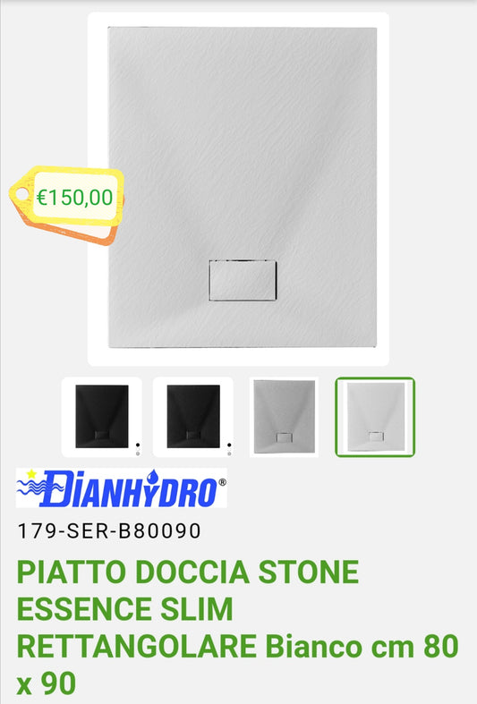 Piatto Doccia Stone Essence 80x90 Bianco