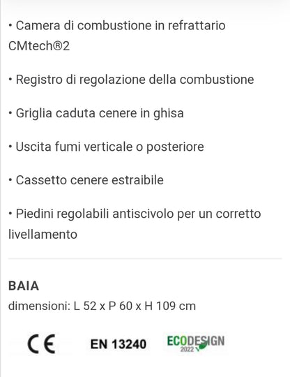 Baia Stufa a Legna Ventilata Rosso