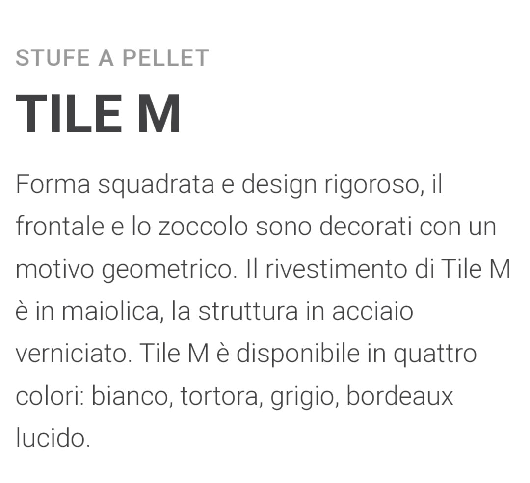 Tile ML9V Stufa a Legna Ventilata Grigio