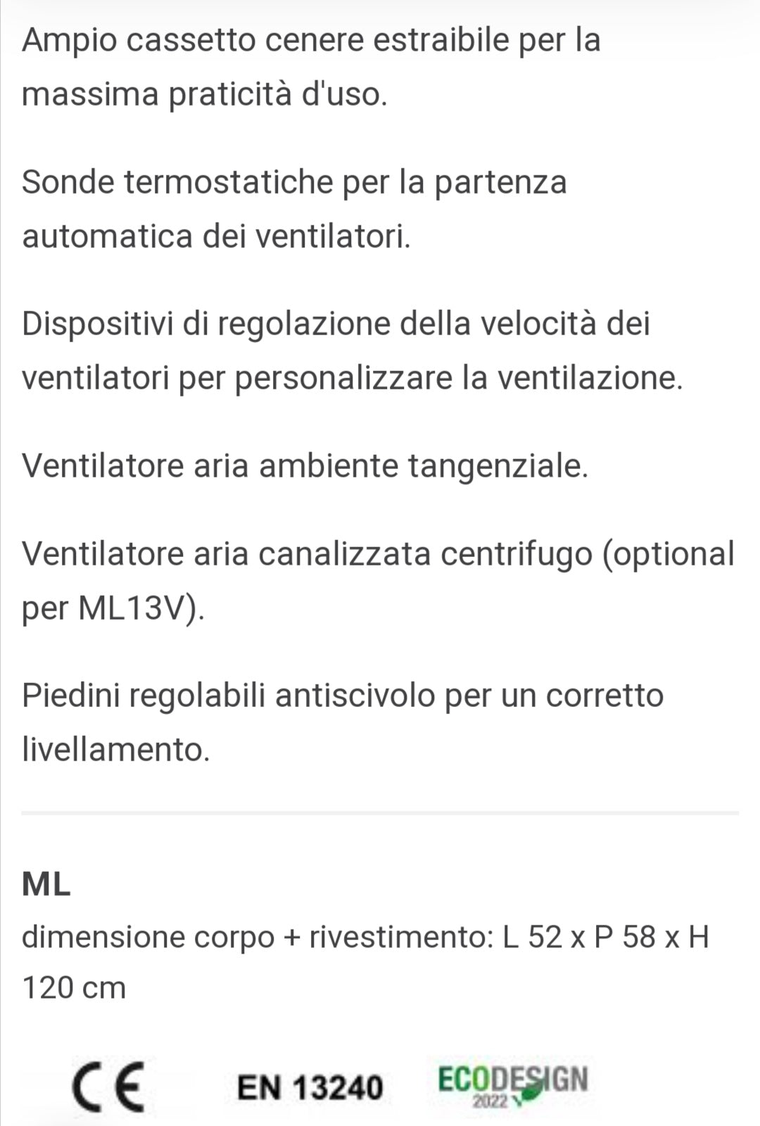 Tile ML13V Stufa a Legna Ventilata Tortora