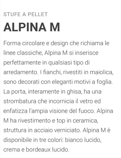 Alpina ML13V Ventilated Wood Stove Cream