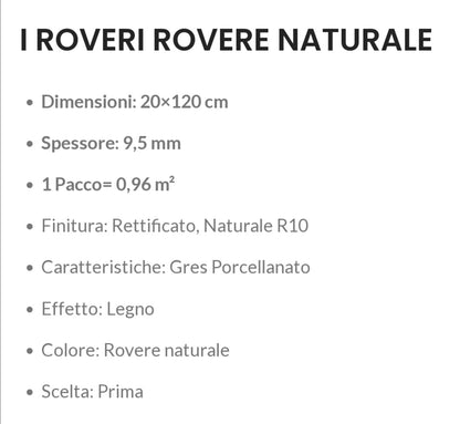 Rovere Naturale 20x120 Serenissima