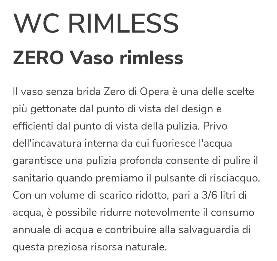 Zero Vaso S/Brida Opera