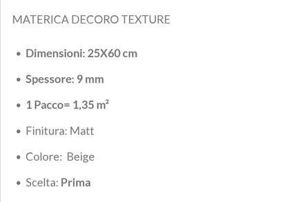 Materica Decoro Texture 25x60
