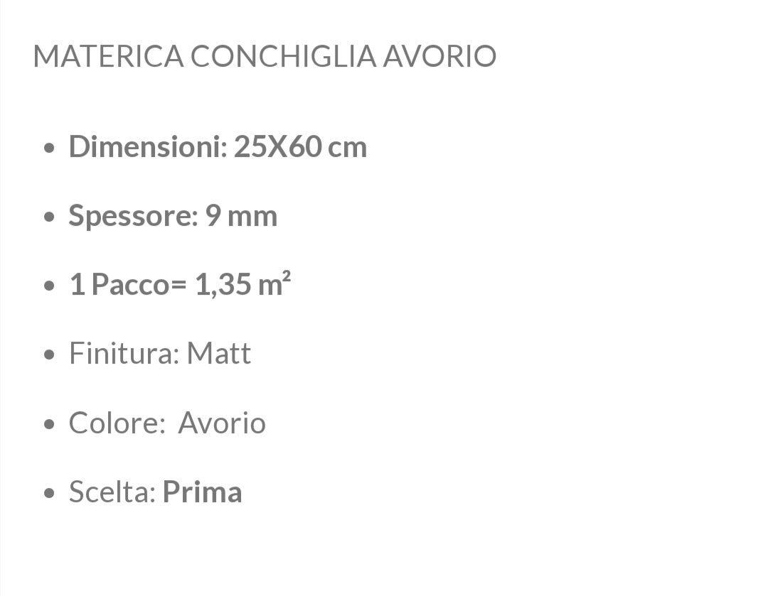 Materica Conchiglia Avorio 25x60