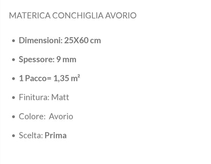 Materica Conchiglia Avorio 25x60