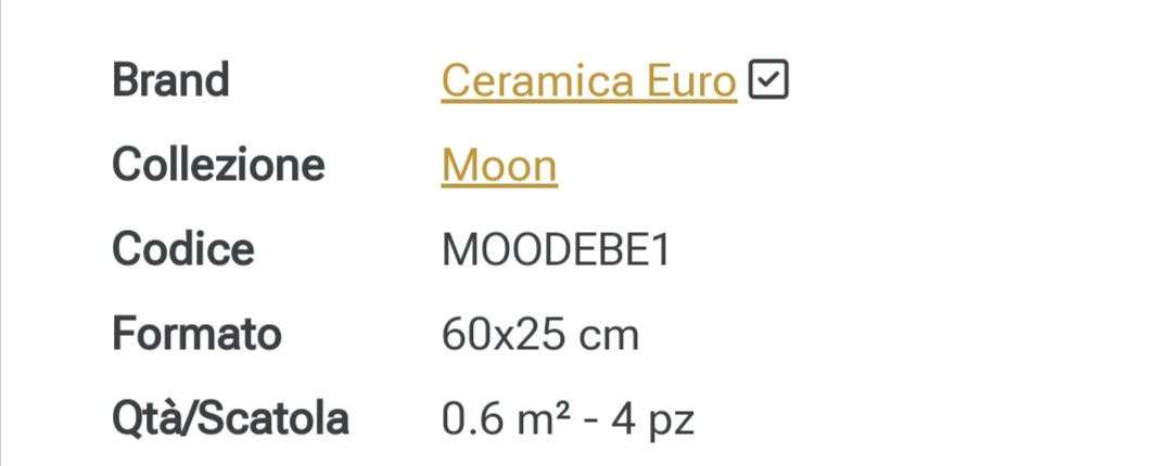 Moon Decoro Cucina Beige 25x60 Ceramica Euro