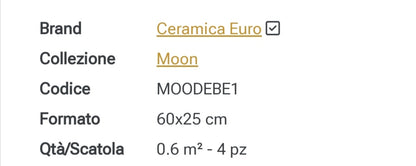 Moon Decoro Cucina Beige 25x60 Ceramica Euro