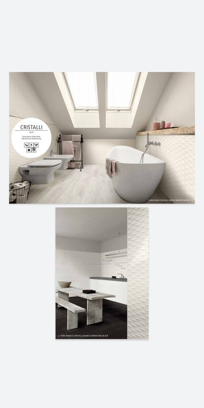 Cristalli Bianco 25x75 Ceramica Euro