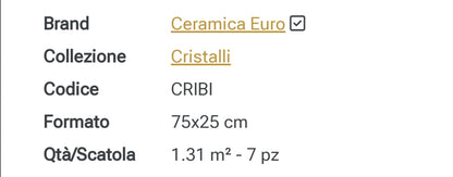 Cristalli Bianco 25x75 Ceramica Euro