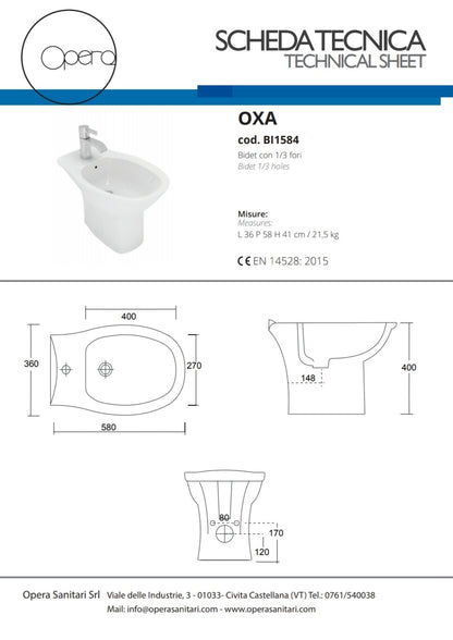 Oxa Bidet 1/3 B.co Opera