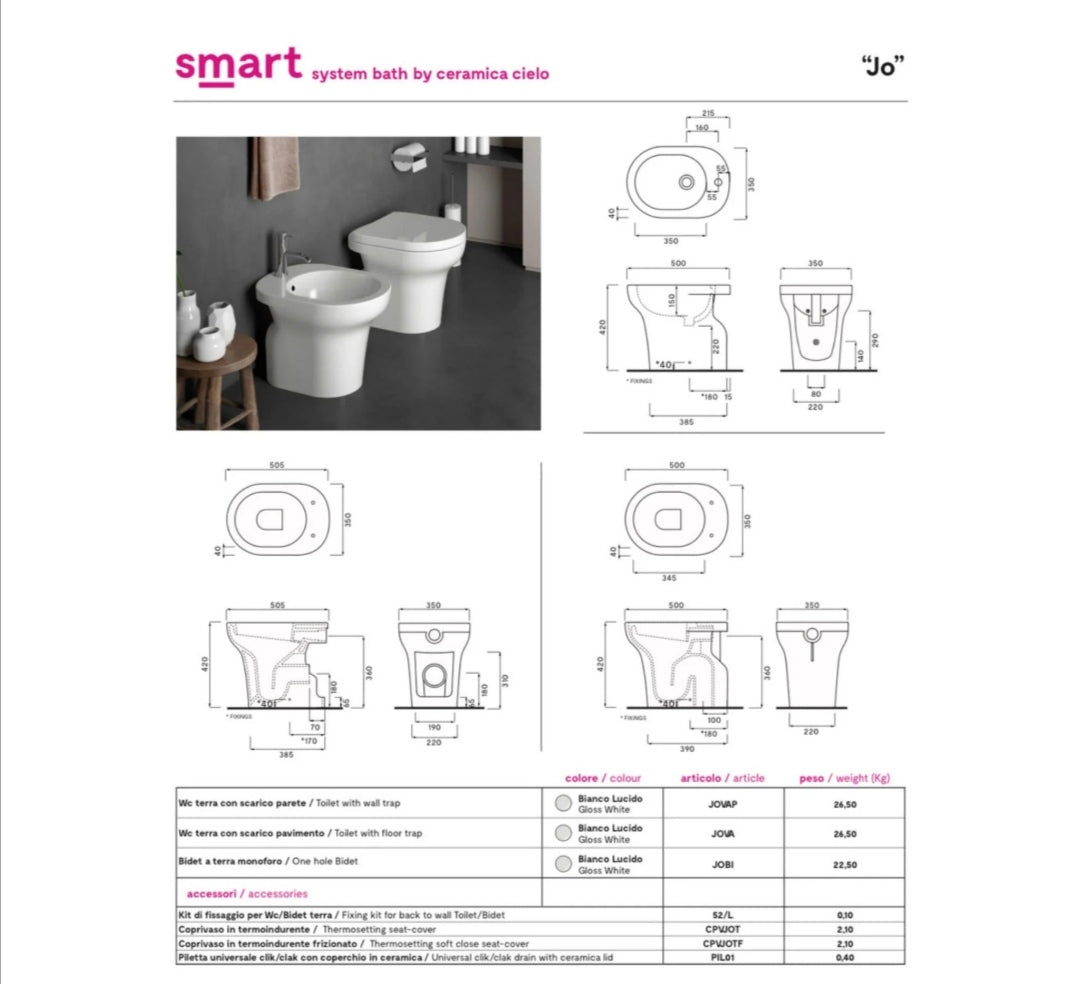 Jo Bidet Terra Bianco Cielo