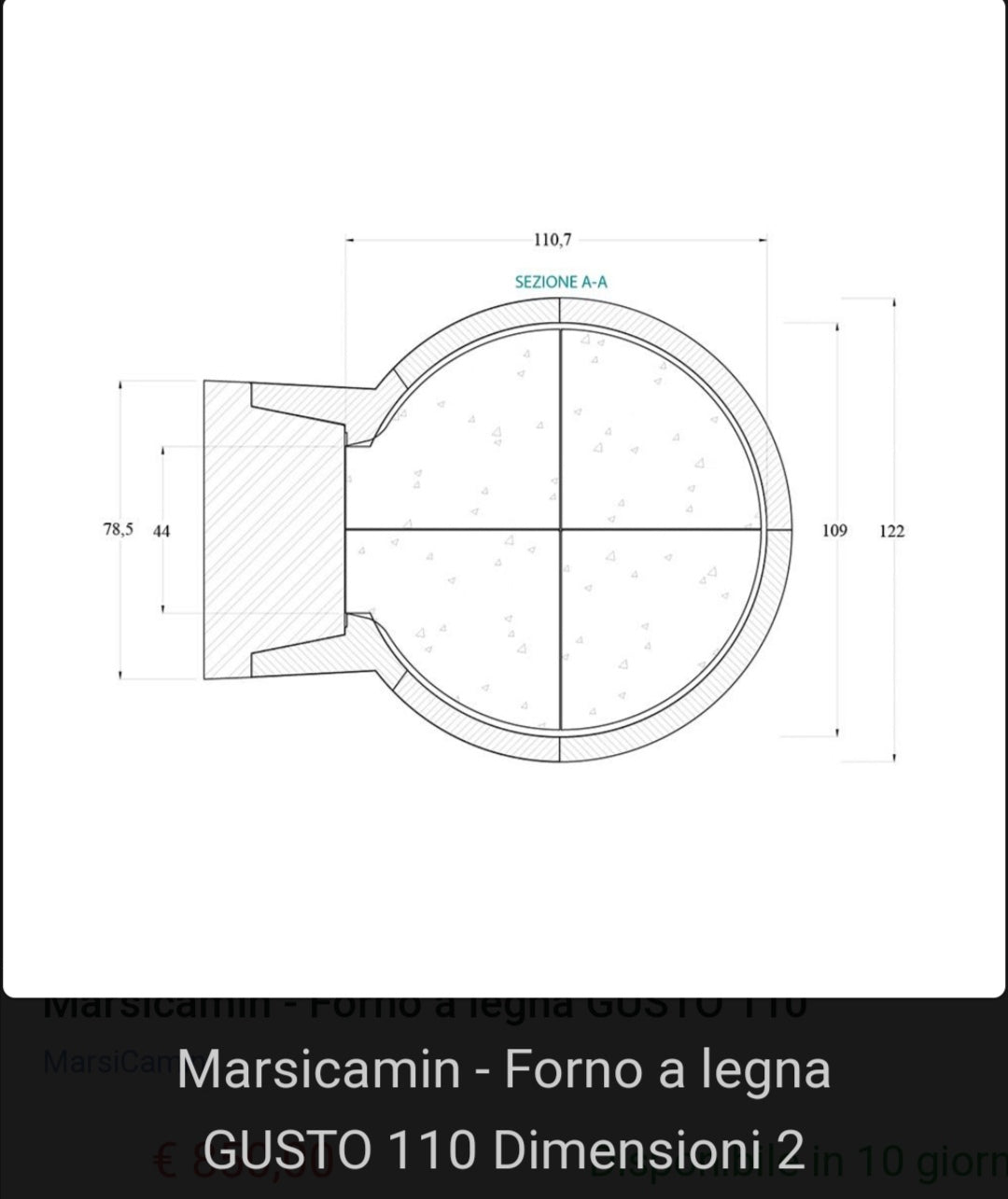 Marsicamin Gusto 110 wood oven