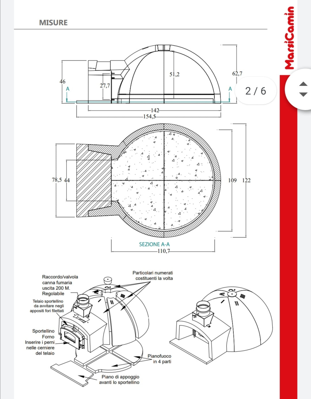 Marsicamin Gusto 110 wood oven