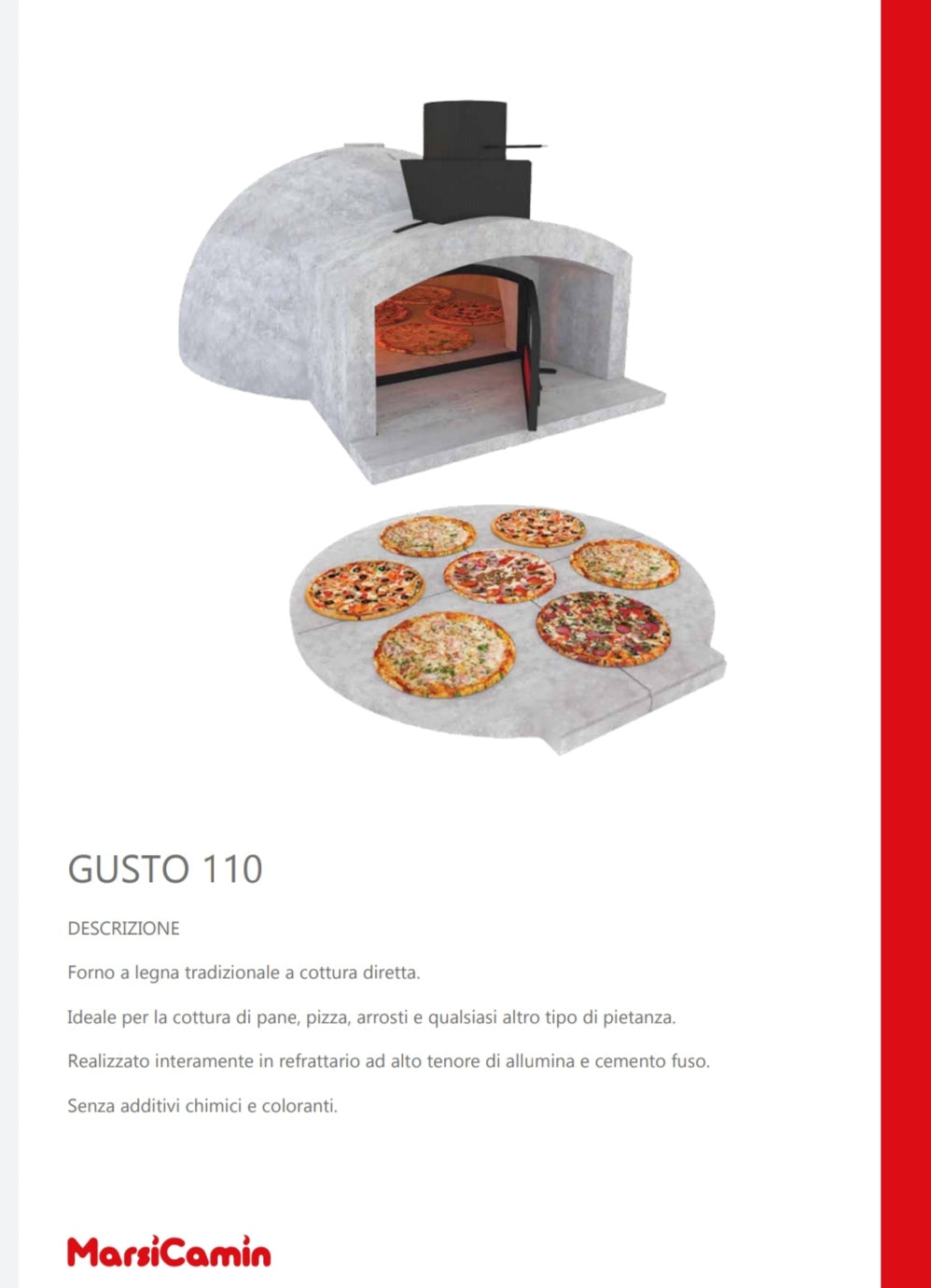 Forno Gusto 110 a Legna Marsicamin