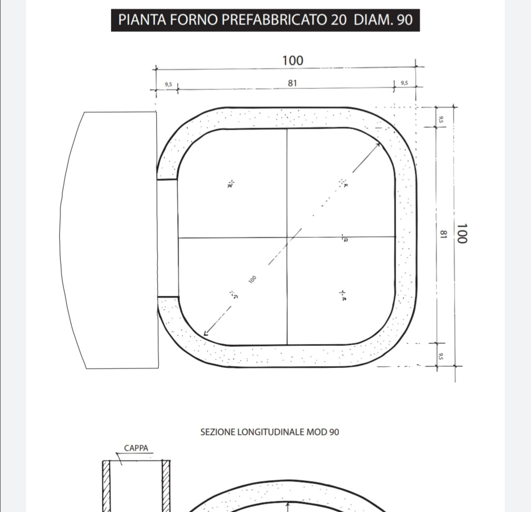 Four Préf.90 Bois/Gaz Cotto Cusimano