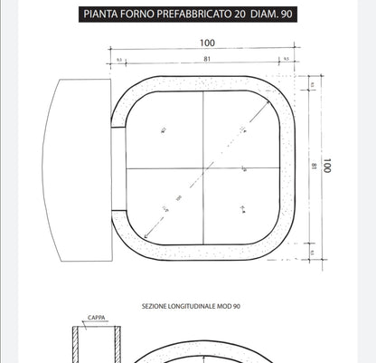 Forno Pref.90 Legna/Gas Cotto Cusimano