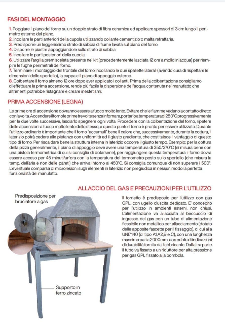 Forno Prefabbricato 120 Legna/Gas Cotto Cusimano