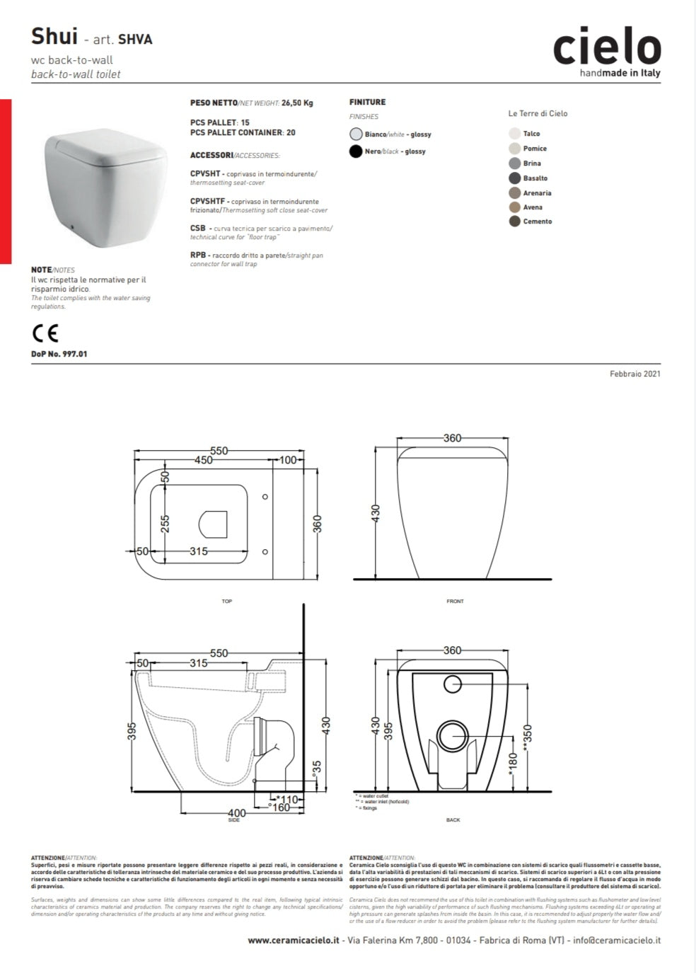 Vase Shui B.co Cielo