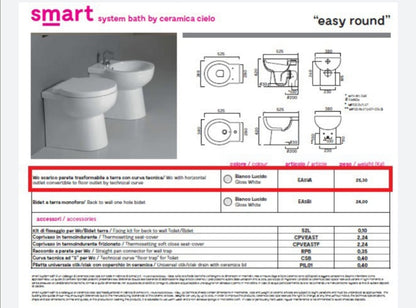 Easy Round Bidet B.co Cielo