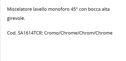 Serena Misc.Lavello 45° U Cromo Daniel