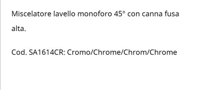 Serena A Misc.Sink 45°Cromo Daniel