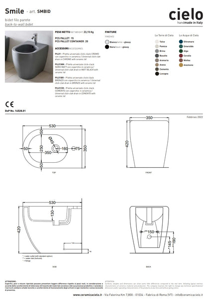 Bidet Smile Monof.B/CO Cielo