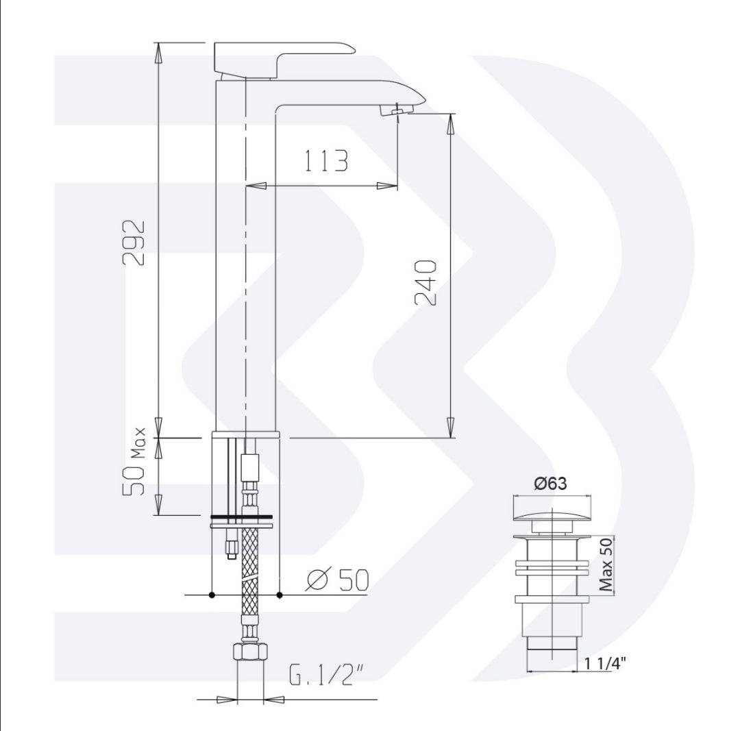 Lavabo allongé Joy Misc.Bianchi