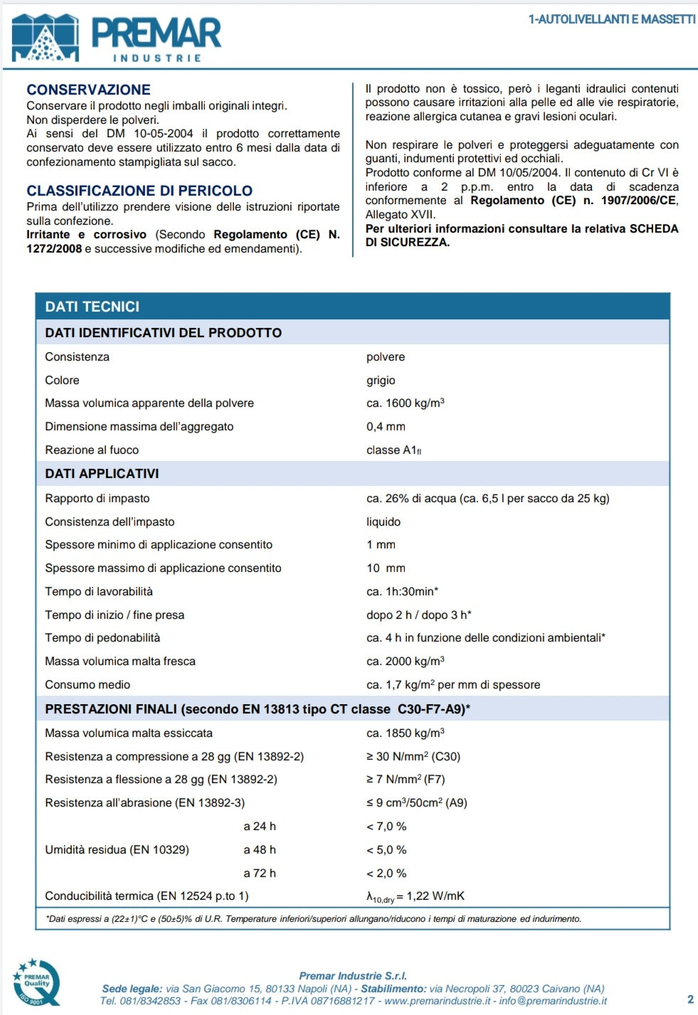 Alv100 Autolivellante Kg.25 Premar